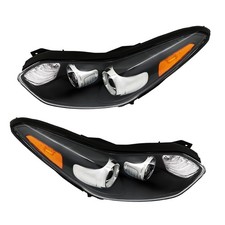 For Kia Sportage 2017-2018-2019-2021 22 Headlights Pair w/LED DRL Black Halogen