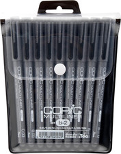 Copic Markers 9-Piece Multiliner Inking Pen Set B-2, Black MLB2