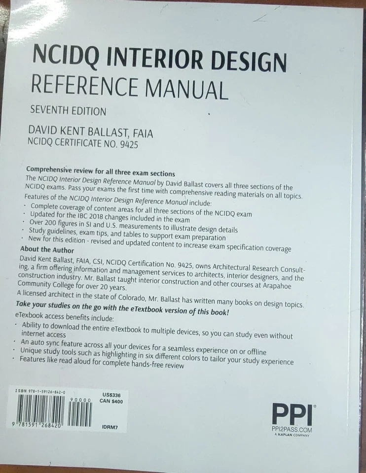 Manual de referencia de diseño de interiores NCIDQ, 7ª edición (paperback) - Imagen 4 de 4