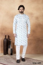 Mens Designer Wedding Bollywood Wear Traditional Eid Wear Kurta Payjama India
