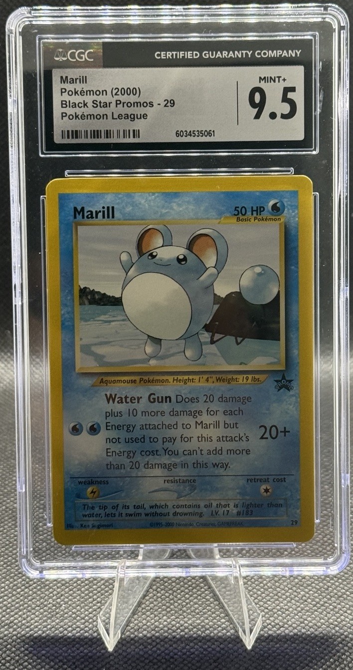 CGC 9.5 Marill Black Star Promo Pokemon League 2000 Pokemon #29