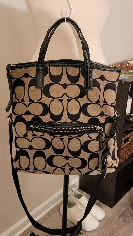 Bolso de hombro Coach vintage de cuero para mujer marrón montura Foto 2 de 4