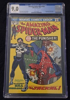 Amazing Spider Man #129 CGC 9.0 White Pages 1st PUNISHER KEY ISSUE 1974
