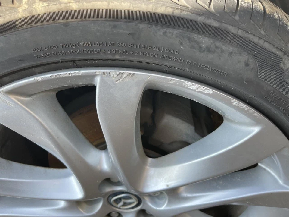 2014-2017 MAZDA 6 19x7.5 Bright Silver 10 Spoke Metallic Silver Wheel Rim 985258 - Image 2 of 3