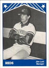1983 Waterbury Reds TCMA #19 Jim Lett Manager Charleston Winfield West Virginia