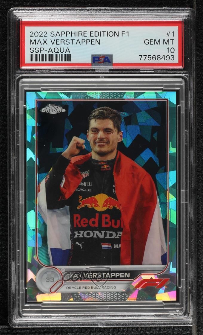 2022 Chrome Sapphire Edition Formula Aqua Refractor 1/99 Max Verstappen #1 0xh3