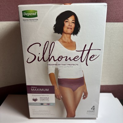 Depends Silhouette Underwear Maximum Absorbency Incontinence SMALL 4 ct colors