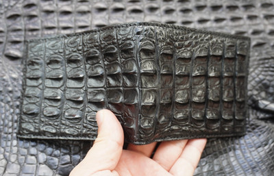 Black Genuine Crocodile Hornback Leather Skin MEN'S BIFOLD Wallet #E47