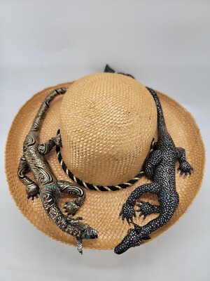 Sunhat: In a Tan and Black Color Flat Tan Wide Brim Sun Hat With Black Ribbon Trim at Amazon  main image 3