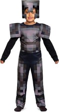 Netherite Armor Jumpsuit Classic Minecraft Fancy Dress Halloween Child Costume