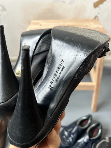Givenchy Leather Sandals Stiletto Heels Women Black Size 38 - Picture 7 of 7