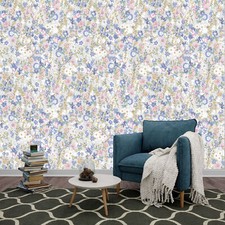 Cute Wild Flower Botanical Boho Wallpaper Mural Removeable Washable Peel & Stick