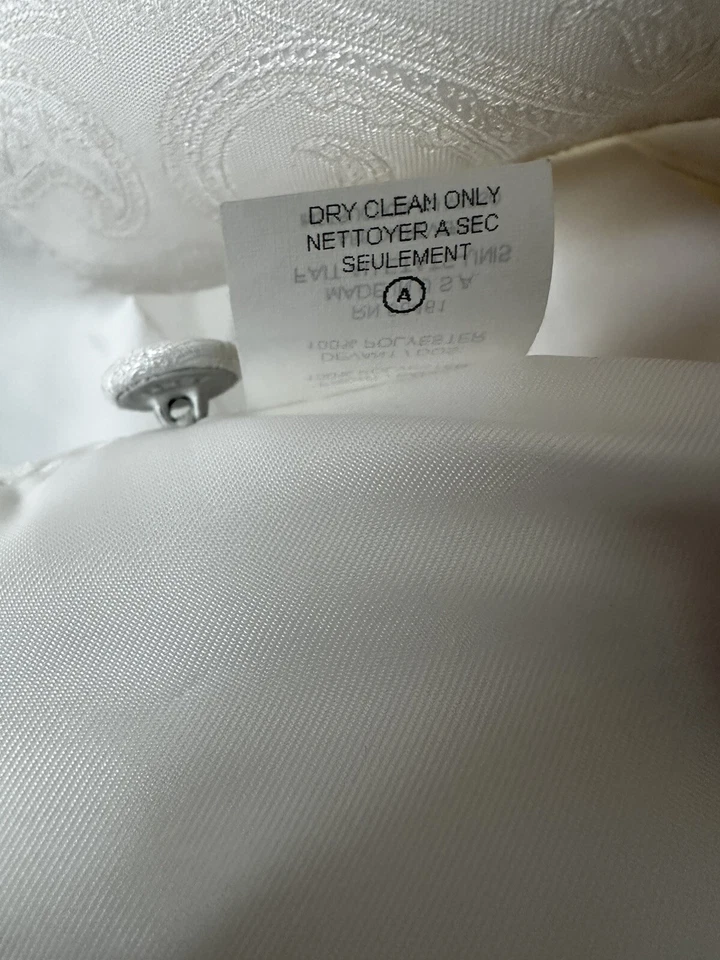 Jean Yaes Paris Pour L’ Homme (For The Man) Paisley White/Ivory Formal Tux Vest - Image 4 of 4