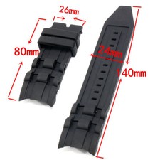 26mm Watch Strap Band Black Silicone Rubber For Invicta Pro Diver HOT A