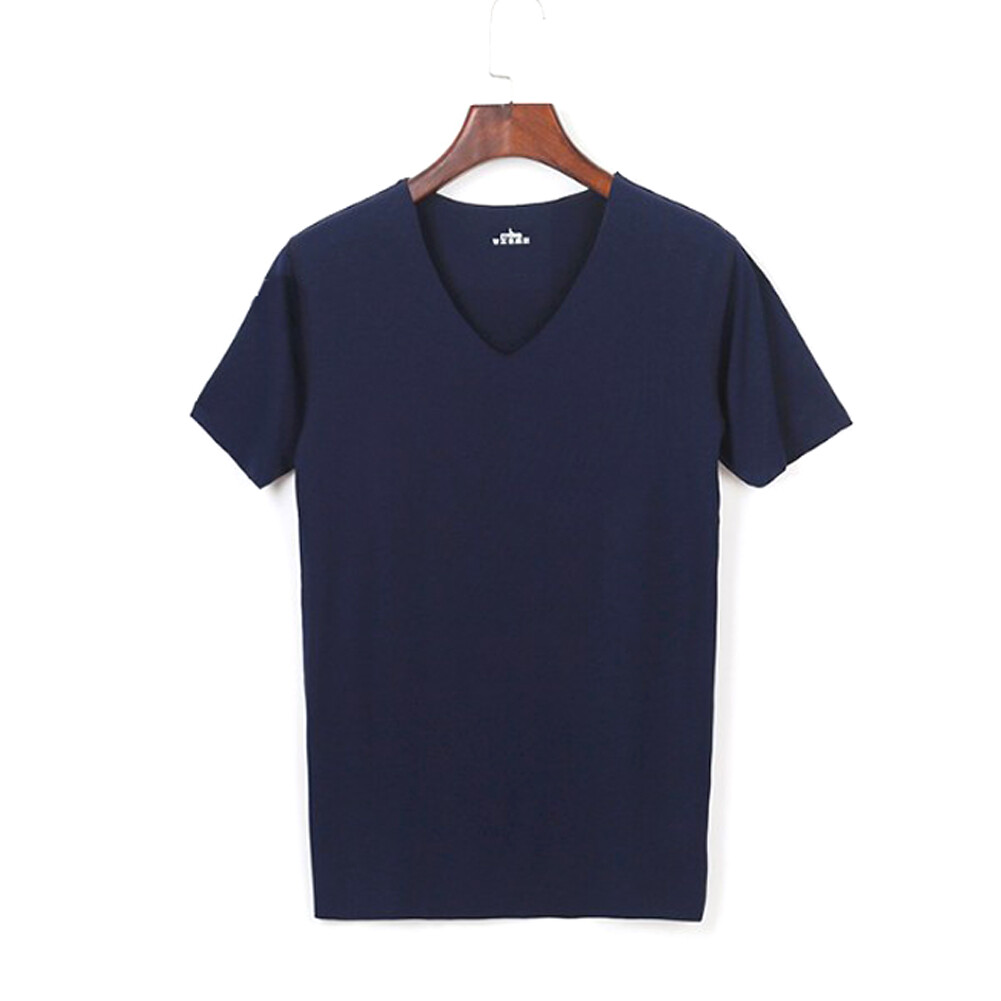 Sexy Men's Summer Breathable Ice Silk TShirt V Neck Sleepwear