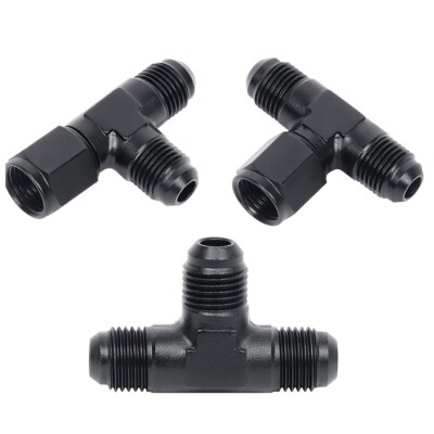 AN6/AN8 3-Way Tee Fitting Adapter 6/8AN Male Flare Swivel Oil/Fuel/Gas Hose Line