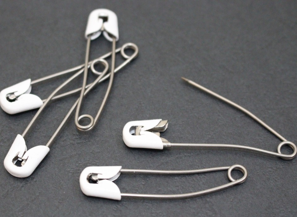 Traditional Nappy Pins Baby Safety Snap Lock Metal Cap 6 to 16 Pins in ...