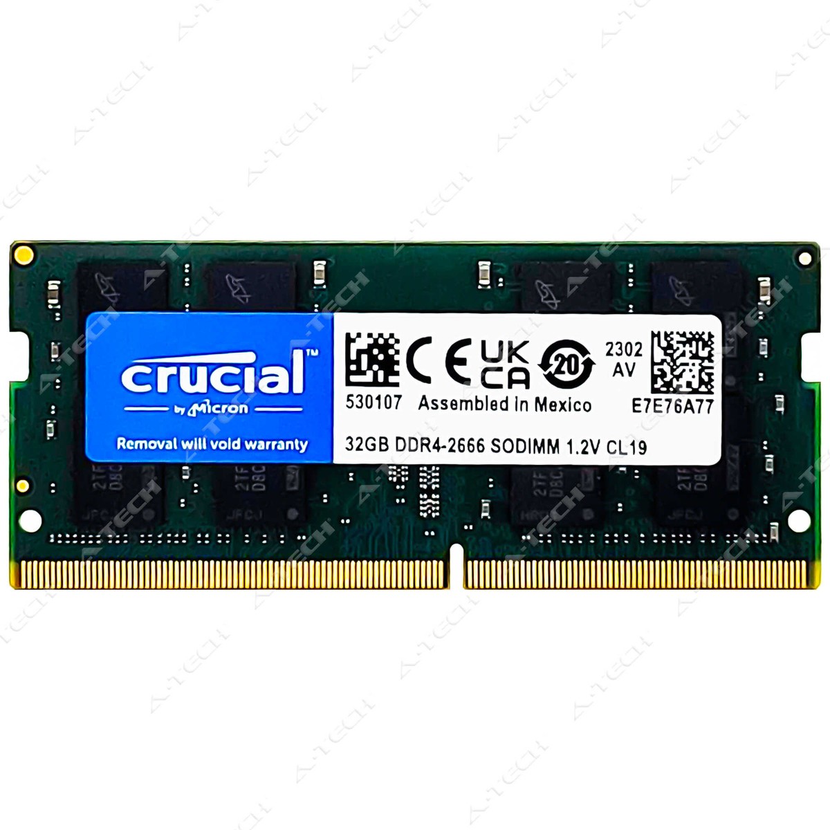 Crucial 32GB DDR4 2666 MHz PC4-21300 SODIMM 260-Pin Laptop