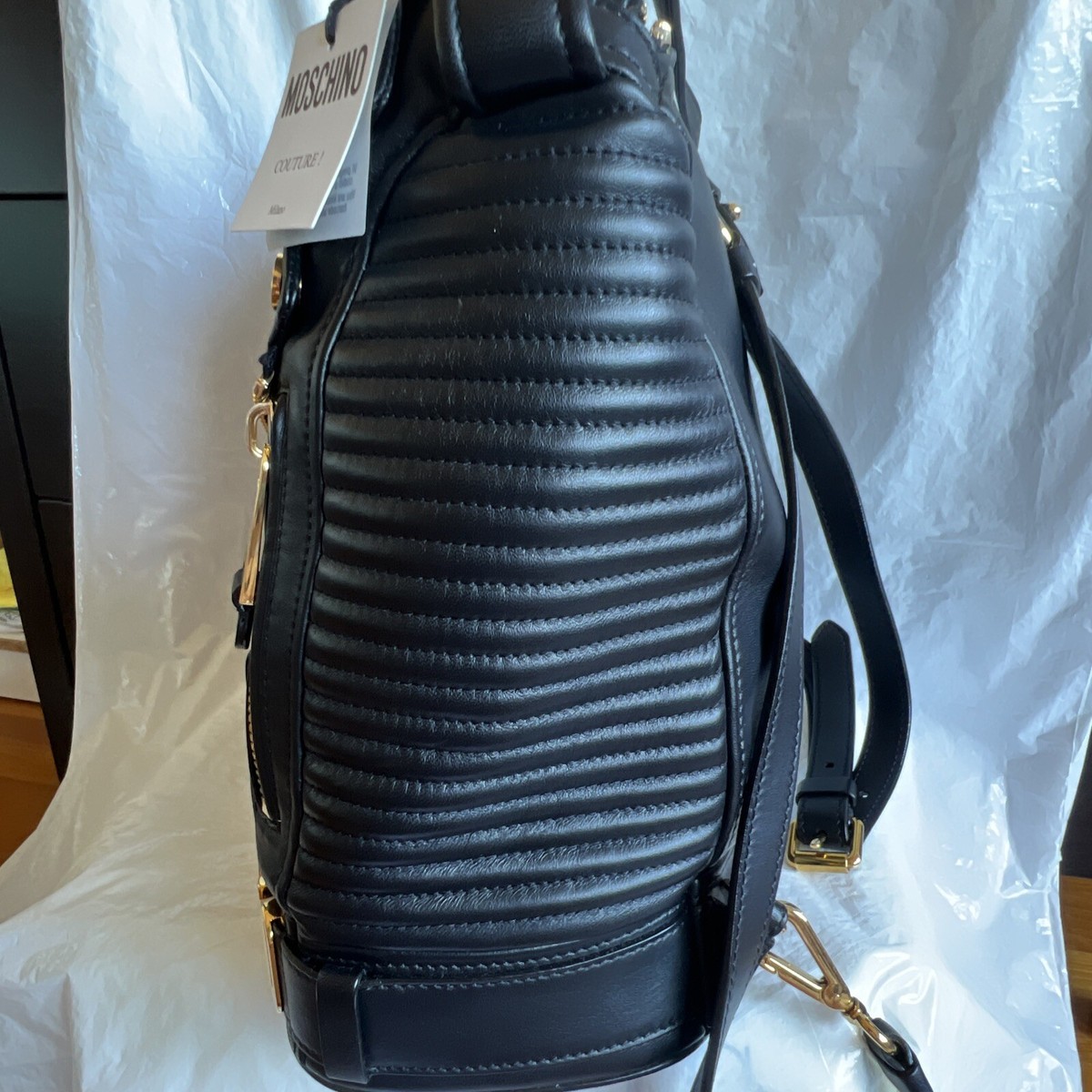 Authentic Moschino Milano Leather Biker Jacket Backpack Authentic Moschino Milano Leather Biker Jacket Backpack