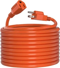 Orange Extension Cord - 16/3 SJTW Heavy Duty Great for Garden & Major Appliances