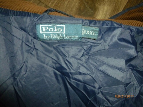 Polo Ralph Lauren Beaton Quilted Utility Vest XXL Blue Corduroy Trim Preppy Snap - Picture 6 of 9