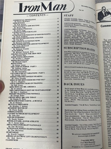 IRONMAN bodybuilding muscle magazine GERALD RILEY & MIKE CHRISTIAN 1-84 ...