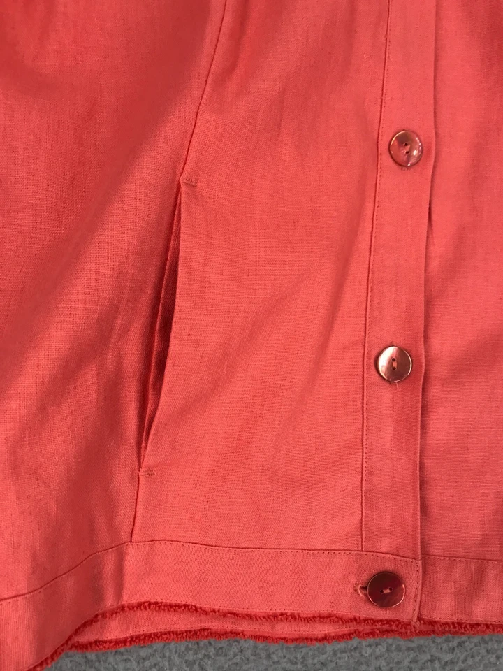 Chaqueta informal Peck and Peck para mujer talla M mezcla de lino manga 3/4 naranja Foto 2 de 4