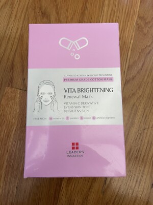 Leaders Insolution Vita Brightening Renewal Mask 10 Sheet New In Box