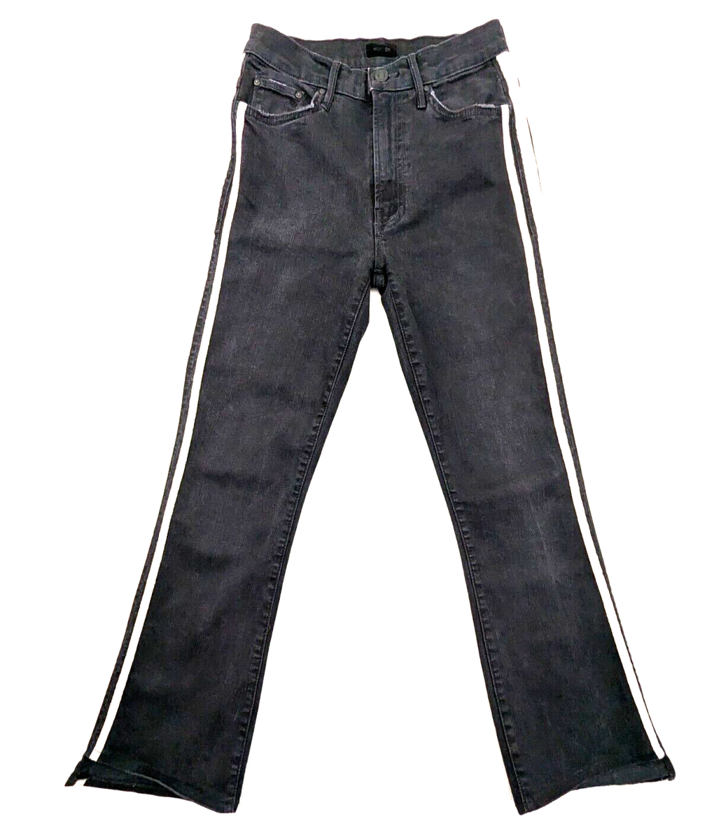 Mother Jeans sz 26 Insider Crop Step Fray tuxedo stripe down Mother Jeans sz 26 Insider Crop Step Fray tuxedo stripe down