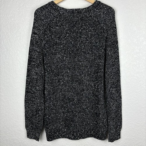 Suéter Pullover Magaschoni Mezcla Lana Mármol Negro Blanco Tejido Para Hombre Talla Grande - Imagen 4 de 6