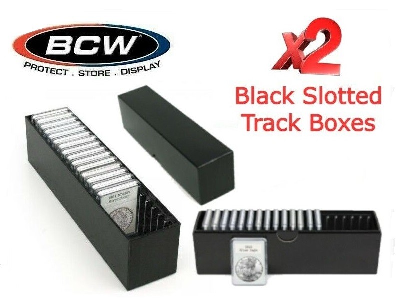 2 High Quality BCW Slotted Graded Card Storage Box For 20 Slabs