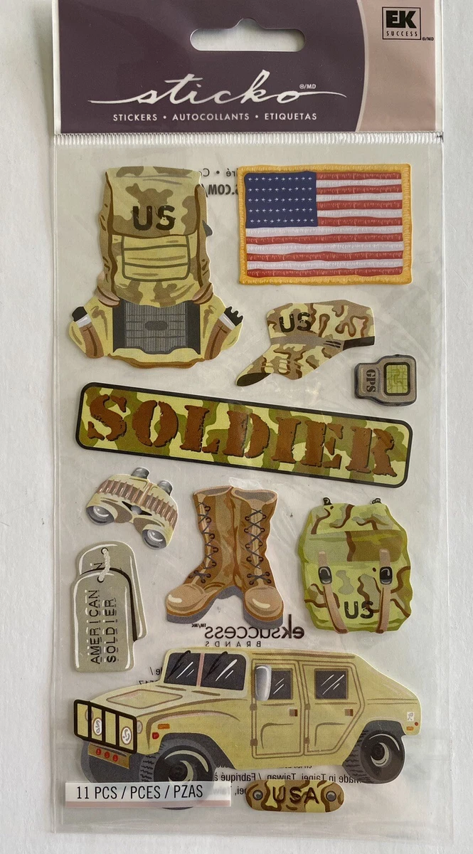 Pegatina «Soldado Del Ejército Militar De La Placa De Identificación De