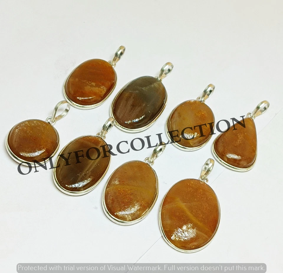 Venta Lote de colgantes bisel enchapados en plata de ley 925 piedras preciosas naturales de piedra solar Foto 4 de 4