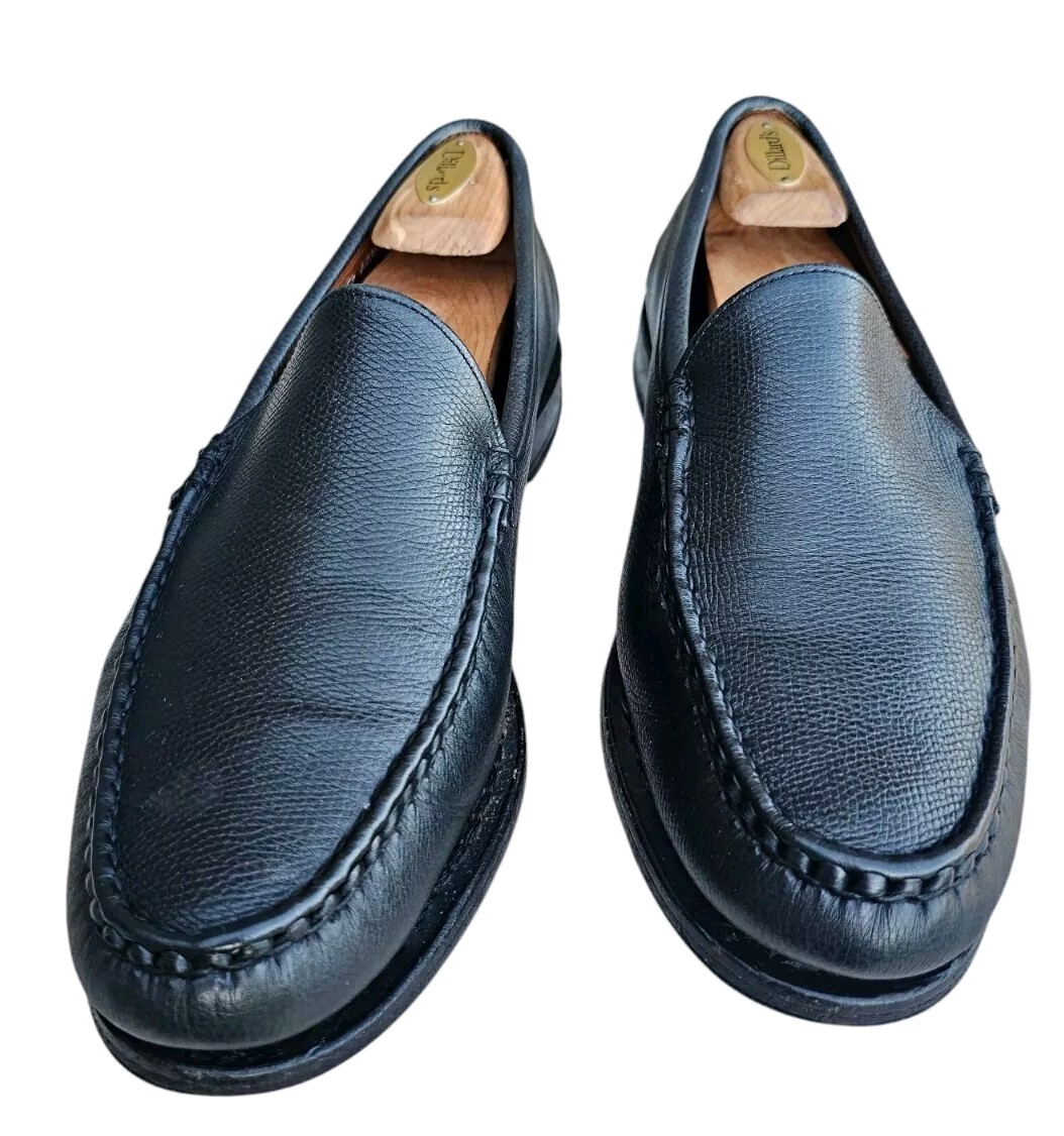 Allen Edmonds Shoes Mens D Sanibel Black Pebble Leather Driving Loafers