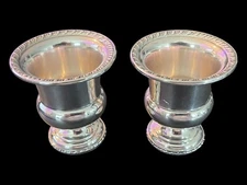 Set of Two (2) Fred Hirsch Sterling Silver Footed Toothpick Urn Holders