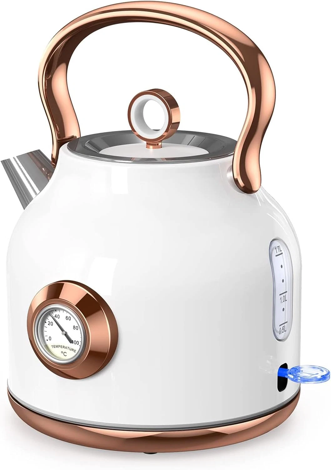 Elegant Retro Electric Kettle, 1.7L Stainless Steel, Fast Heating, Auto Shut-Off