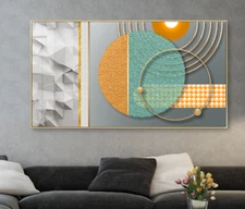 3D Modern Geometry Spliced ​​Glass Self-adhesive Removeable Wallpaper Wall Mural