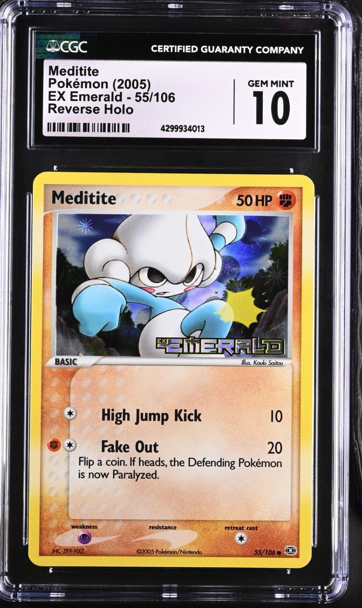 CGC 10 Meditite Reverse Holo 55/106 EX Emerald Pokemon Card | eBay