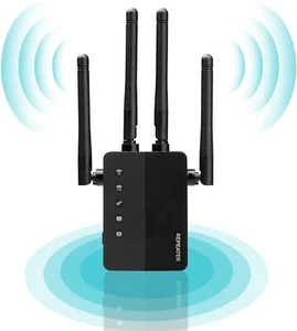 WiFi Extender Signal Booster Jusqu'à 8500pi2 et 45 Dispositifs, WiFi Extendeur d'autonomie