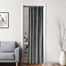 XTMYI Grey Velvet Privacy Room Divider Curtains for Room Separation