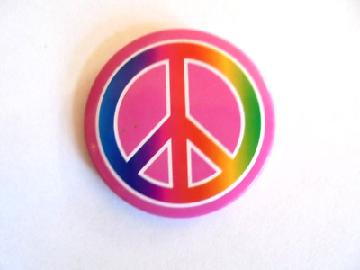 Rainbow Peace Sign Pinback Button | eBay