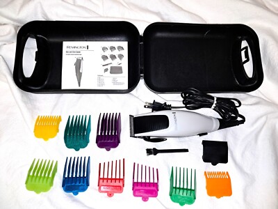 Remington HC1096 Hair Clipper Color Combs Home Hair Cutting Kit 13pcs inc case