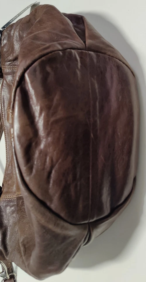 Bolsa Feminina Regina Couro Genuíno Grande Marrom Feita na Itália - Imagem 4 de 4