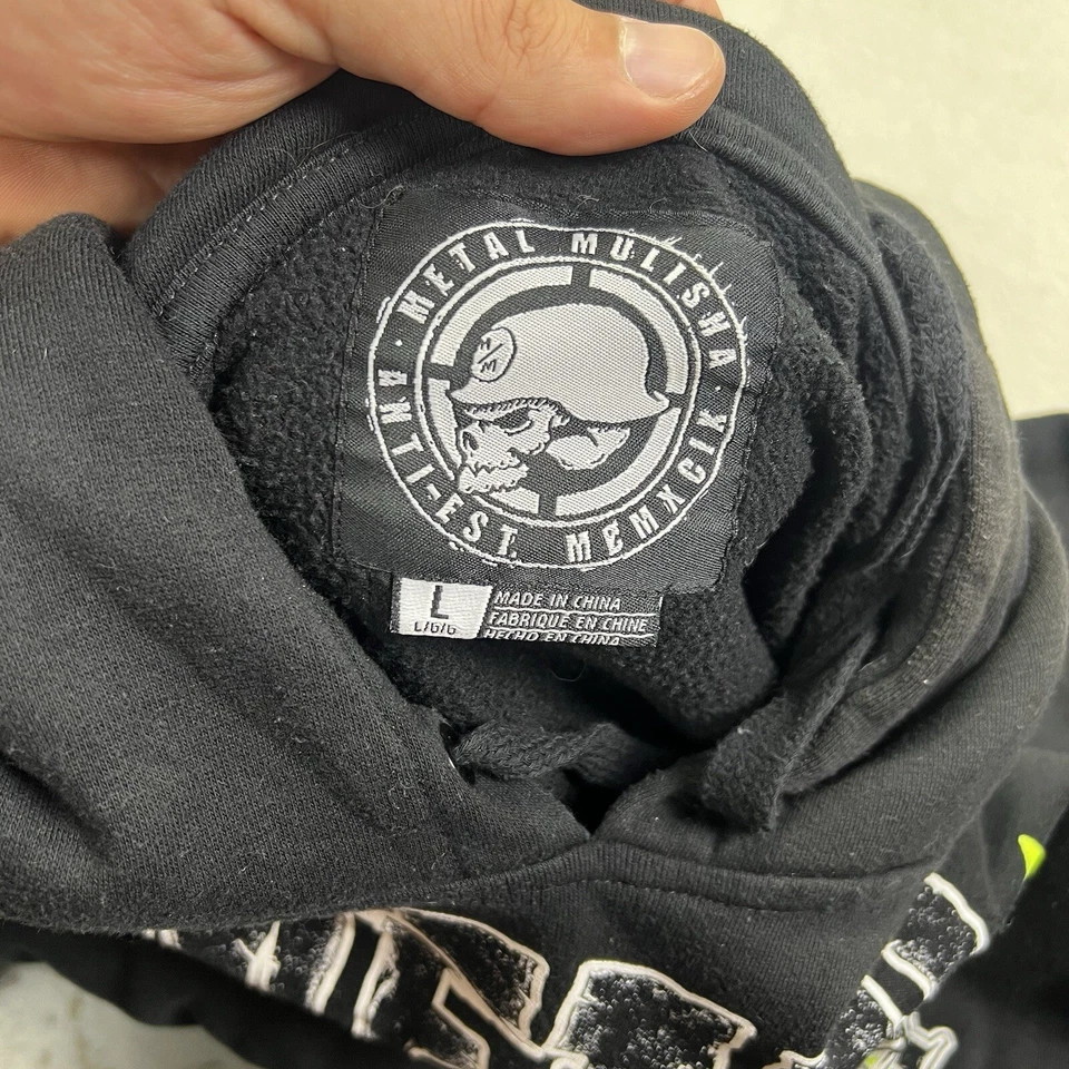 Metal Mulisha Men’s Size Large Pull Over Sweatshirt Stacked Fleece Black - Image 3 of 4