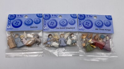 Dress It Up Nativity Set 18 Shank Buttons Mini Christmas Craft Holiday Navidad