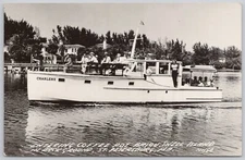 St. Petersburg Florida Real Photo Postcard RPPC Snell Island Boat Charlene