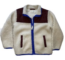 NWT crewcuts Kids Full Zip Sherpa Jacket Ivory Size 8