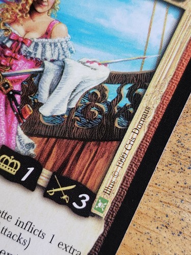 3x Vintage 1999 OOP 7th Sea CCG Babbette Crew Collectible Pirate Trading Cards - Bild 4 von 6