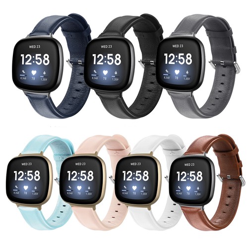 New NEW Genuine Leather Replace Strap Wristband For Fitbit Sense 2 1/Versa 4/3/2 - Picture 1 of 23