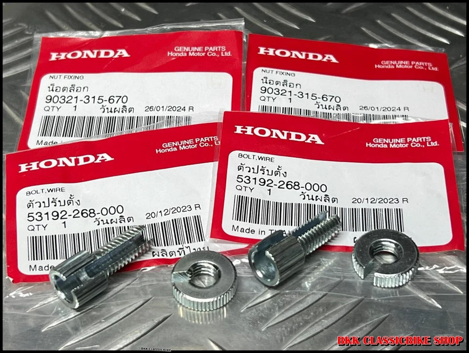 NOS Honda CL200 CL250 CL300 CL350 CL450 Clutch Brake Cable Adjuster Nut & Screw - Image 2 of 4